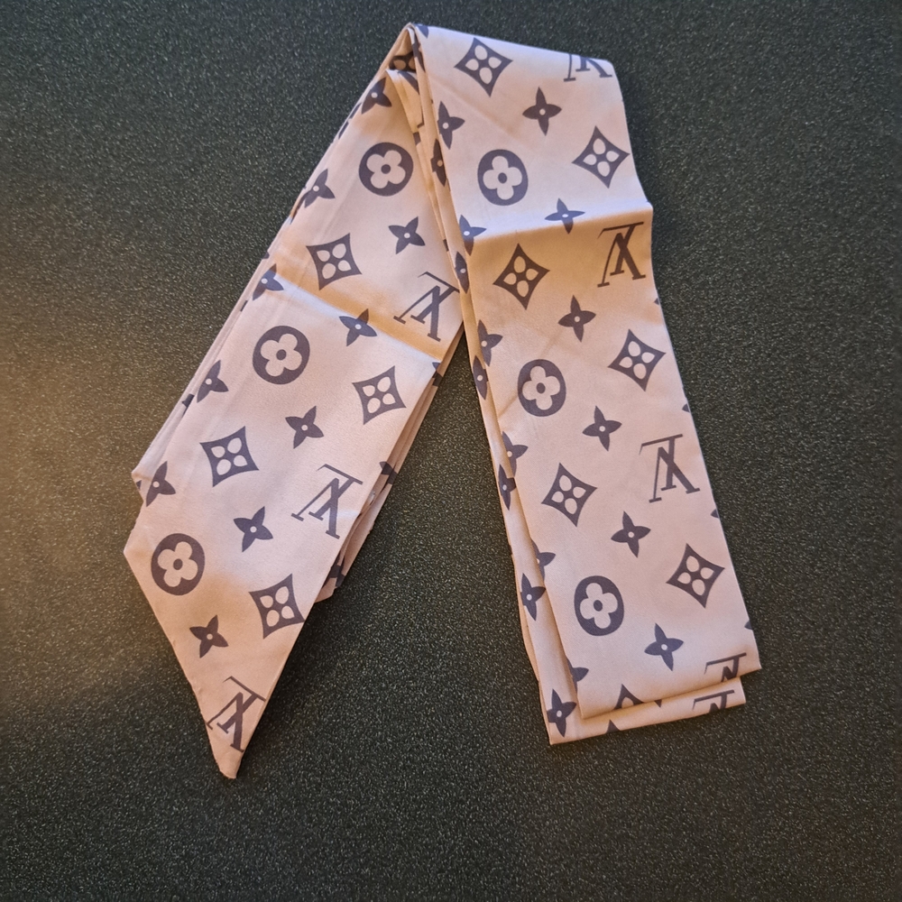 Designer-Inspired Pink Monogram Twilly Scarf
